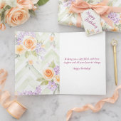 Pastel Peach Lavender Floral Sage Chevron Birthday カード