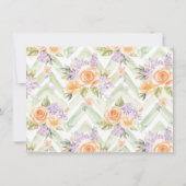 Pastel Peach Lavender Sage Spring Floral ノートカード (裏面)