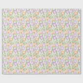 Pastel Peach Purple Tulips Spring Floral ラッピングペーパー (フラット)
