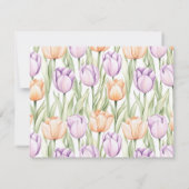 Pastel Peach Purple Tulips Spring Floral Name ノートカード (裏面)