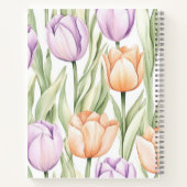 Pastel Peach Purple Tulips Spring Floral Name ノートブック (裏面)