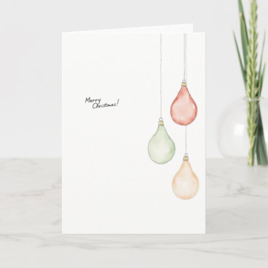 Pastel Pear Ornaments Christmas Card カード (正面)