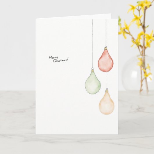 Pastel Pear Ornaments Christmas Card カード (黄色い花)