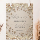 Pastel Pearls with Diamonds Bridal Shower Welcome ポスター