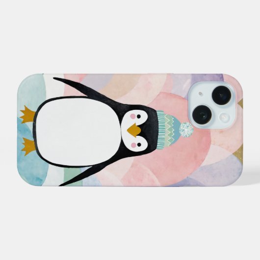 Pastel Penguin Peak iPhone 15ケース (裏面横)