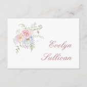 Pastel Peonies Flat Place Card (正面)