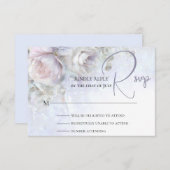 Pastel Peonies Floral  出欠カード (正面/裏面)