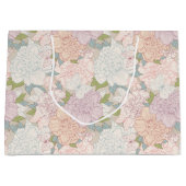 Pastel Peony & Butterfly Flower Pattern ラージペーパーバッグ (正面)