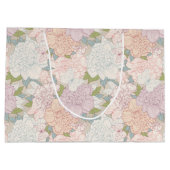 Pastel Peony & Butterfly Flower Pattern ラージペーパーバッグ (裏面)