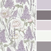 Pastel Peony Lavender Lilacs エプロン