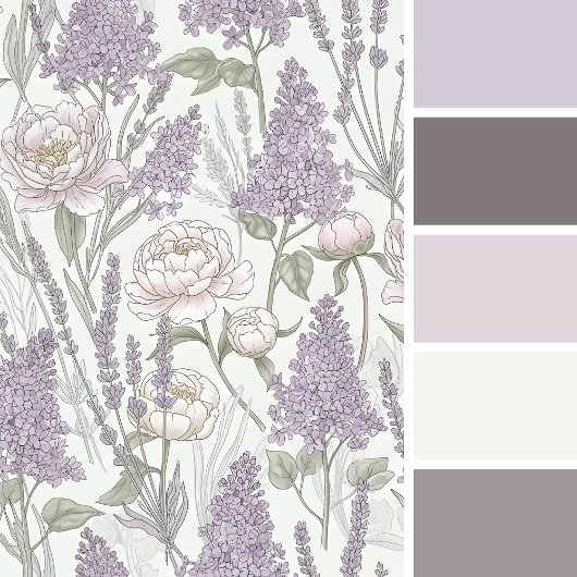 Pastel Peony Lavender Lilacs エプロン