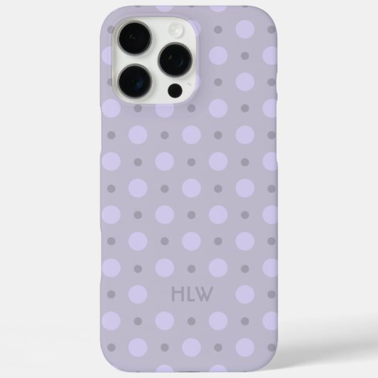 Pastel Periwinkle Dots Pattern Custom Name Initial Case-Mate iPhoneケース (裏面)
