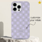 Pastel Periwinkle Dots Pattern Custom Name Initial Case-Mate iPhoneケース