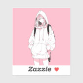 Pastel Pink シール｜寿司娘ステッカー GenerativeAI シール (シート)