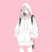 Pastel Pink シール｜寿司娘ステッカー GenerativeAI シール (正面)