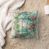 Pastel Pink and Green Christmas Throw Pillow クッション (ブランケット)