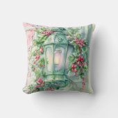 Pastel Pink and Green Christmas Throw Pillow クッション (正面)