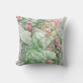 Pastel Pink and Green Christmas Throw Pillow クッション (正面)
