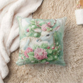 Pastel Pink and Green Christmas Throw Pillow クッション (ブランケット)