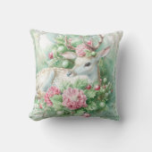 Pastel Pink and Green Christmas Throw Pillow クッション (正面)