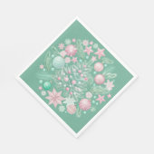 PASTEL PINK AND GREEN HOLIDAY CHRISTMAS THEME スタンダードランチョンナプキン (角)