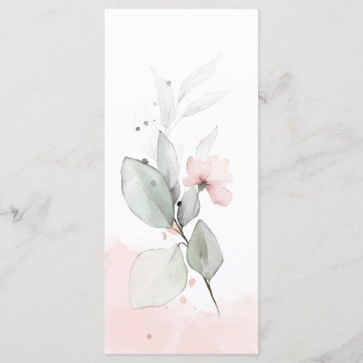 Pastel Pink and Green Roses Wedding メニュー (裏面)