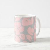 Pastel Pink and Grey Floral コーヒーマグカップ (正面右)
