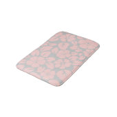 Pastel Pink and Grey Floral Monogram バスマット (アングル)