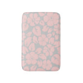 Pastel Pink and Grey Floral Monogram バスマット (正面縦)