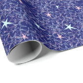 Pastel Pink Aqua Stars Blue Sky  ラッピングペーパー (ロールコーナー)