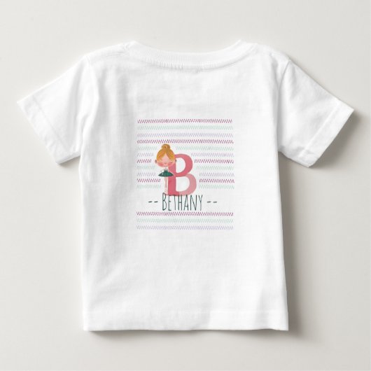 Pastel Pink “B” Monogram Ballerina ベビーTシャツ (裏面)