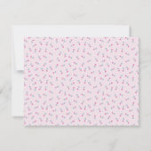 Pastel Pink Baby Floral Wavy Border Note Card 招待状 (裏面)