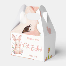 Pastel Pink Baby Shower Treat Box Cute Bunny Party フェイバーボックス