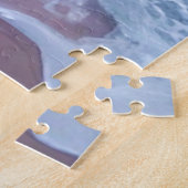 Pastel Pink Beach Sunset Ocean Waves Watercolor ジグソーパズル (側面)