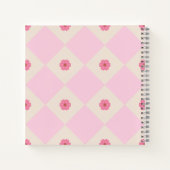 Pastel Pink & Beige Floral Geometric Notebook ノートブック (裏面)