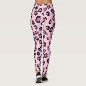Pastel Pink Black Leopard Print レギンス (裏面)