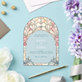 Pastel pink blue floral acrylic invitation アクリル招待状 (インサイチュ (ウェディング))
