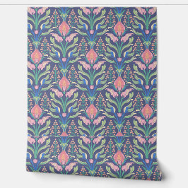 Pastel Pink Blue Floral Art Nouveau 壁紙