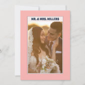 Pastel Pink Blue Groovy 70s写真 サンキューカード (正面)