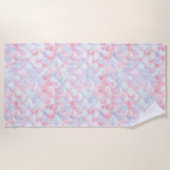 PASTEL PINK BLUE MERMAID BEACH TOWEL ビーチタオル (正面)