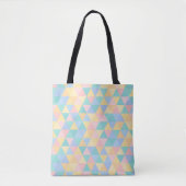 PASTEL PINK BLUE YELLOW GREEN GEOMETRIC SHAPES トートバッグ (正面)