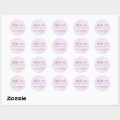 Pastel Pink Bow Baby Shower Thank You Sticker ラウンドシール (シート)