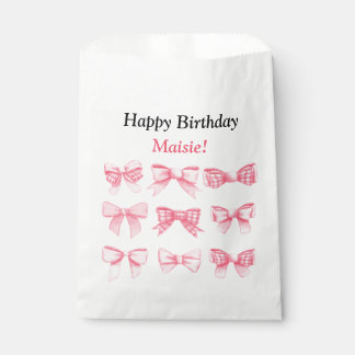Pastel Pink Bow Birthday Treat Bag フェイバーバッグ