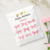 Pastel Pink Bow Birthday Treat Bag フェイバーバッグ (封をした状態)