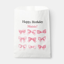 Pastel Pink Bow Birthday Treat Bag フェイバーバッグ