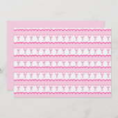 Pastel Pink Bow Seamless Pattern – Cute Aesthetic 招待状 (正面/裏面)