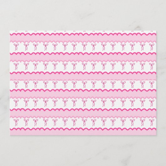 Pastel Pink Bow Seamless Pattern – Cute Aesthetic 招待状 (正面)