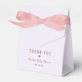 Pastel Pink Bow Thank You Baby Shower フェイバーボックス (正面サイド)