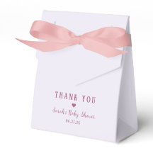 Pastel Pink Bow Thank You Baby Shower