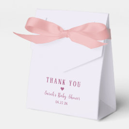 Pastel Pink Bow Thank You Baby Shower フェイバーボックス
